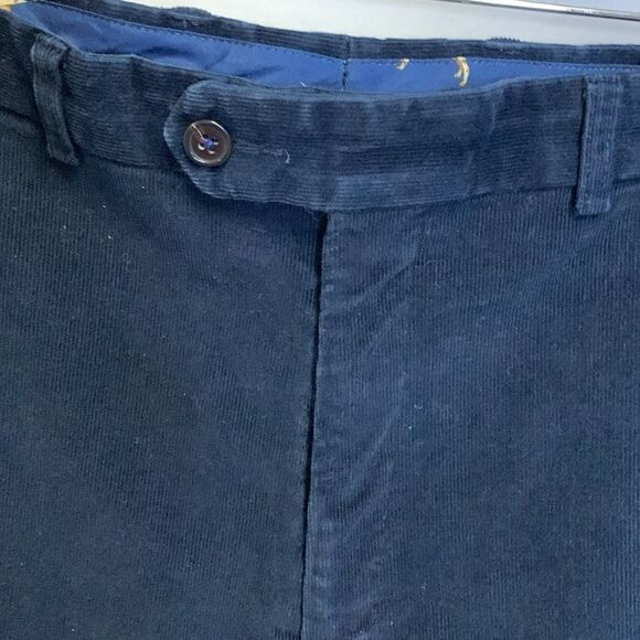 Lauren Ralph Lauren Navy Fine Wale Flat Front Straight Left Pants Size 38 X 32 - Picture 6 of 13